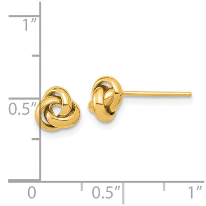 10K Gelbgold Poliert Liebe Knoten Ohrstecker