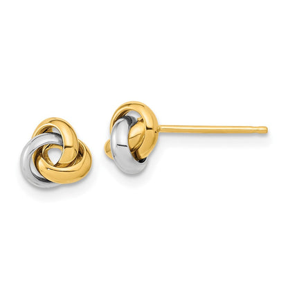 10K Bicolor Poliert Liebe Knoten Ohrstecker