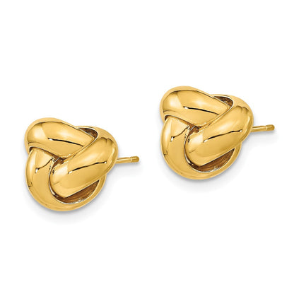 10K Gelbgold Poliert Liebe Knoten Ohrstecker
