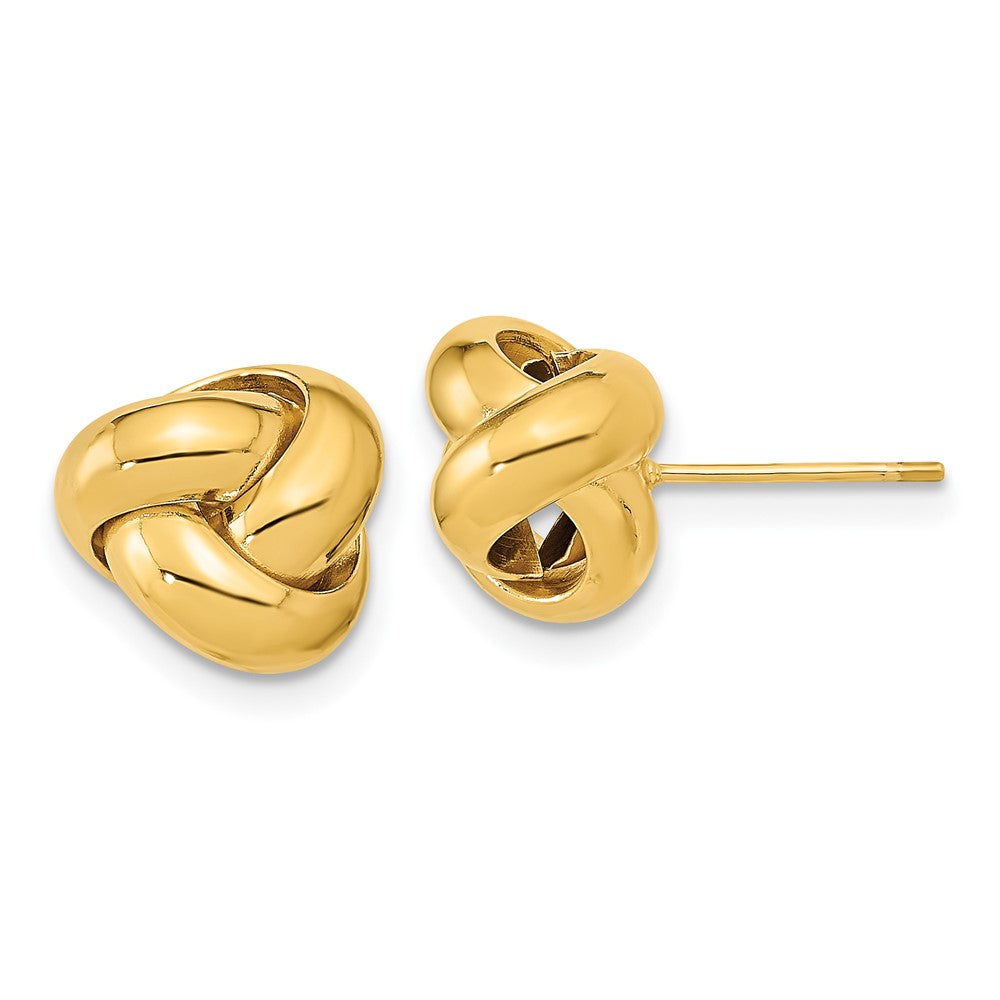 10K Gelbgold Poliert Liebe Knoten Ohrstecker