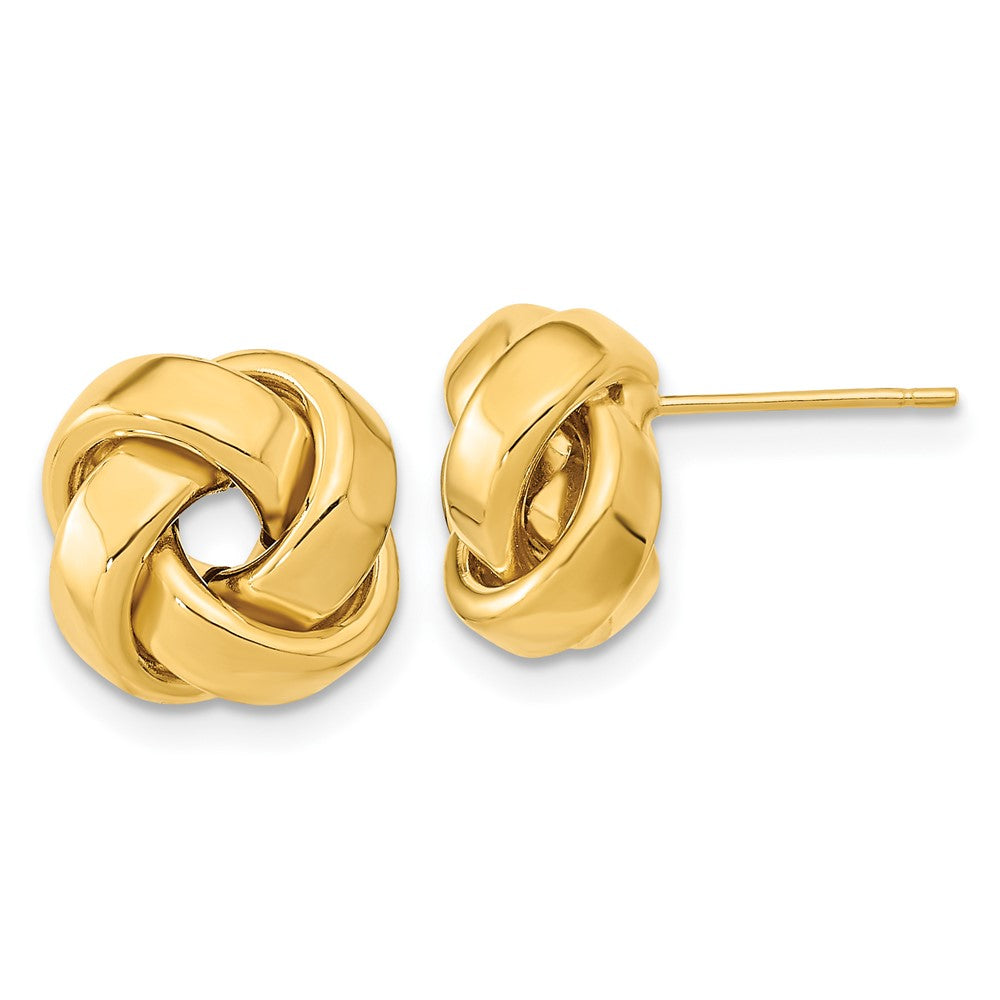 10K Gelbgold Poliert Liebe Knoten Ohrstecker