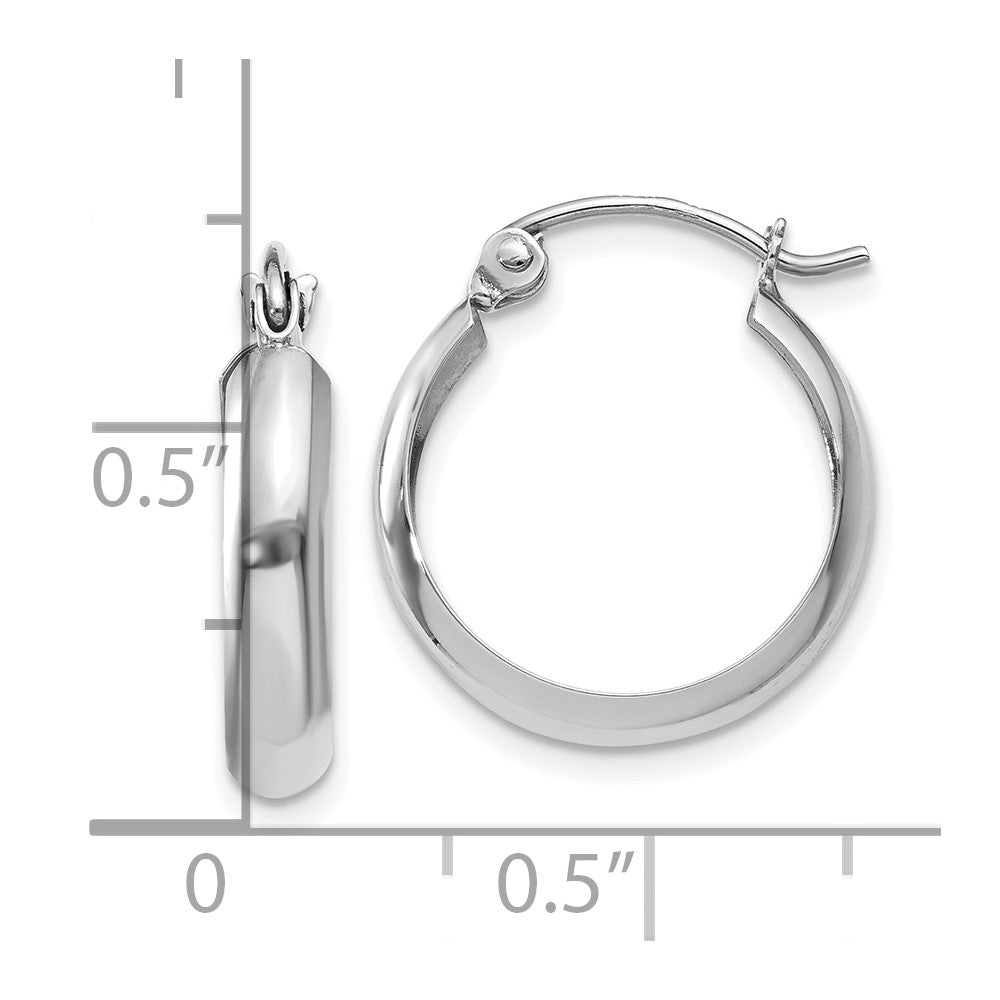 10K Weißgold Poliert 3.5mm Creolen