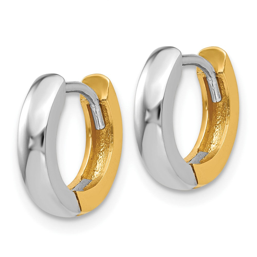 10K Bicolor 2.5mm Rund Klappbar Creolen
