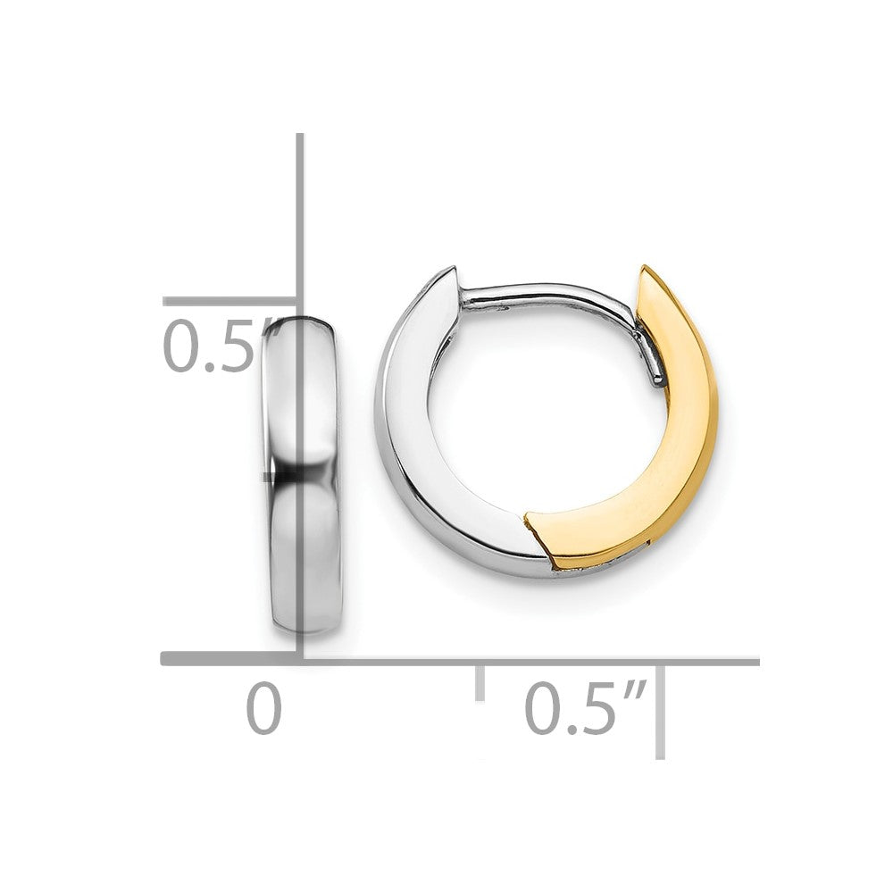 10K Bicolor 2.5mm Rund Klappbar Creolen