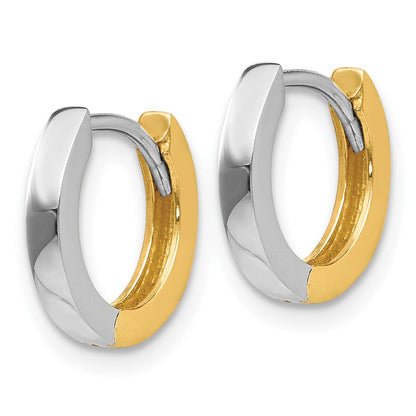 10K Bicolor 2mm Rund Klappbar Creolen