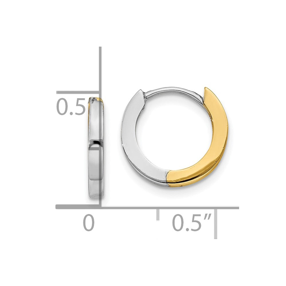 10K Bicolor 2mm Rund Klappbar Creolen