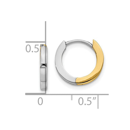 10K Bicolor 2mm Rund Klappbar Creolen