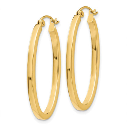 10K Gelbgold 2mm Oval Creolen