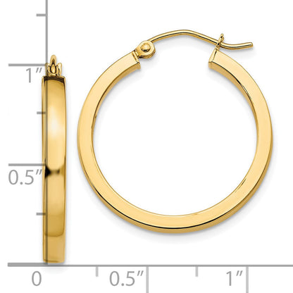 10K Gelbgold 2x3mm Quadratisch Röhre Creolen