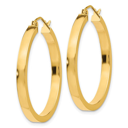 10K Gelbgold 2x3mm Quadratisch Röhre Creolen