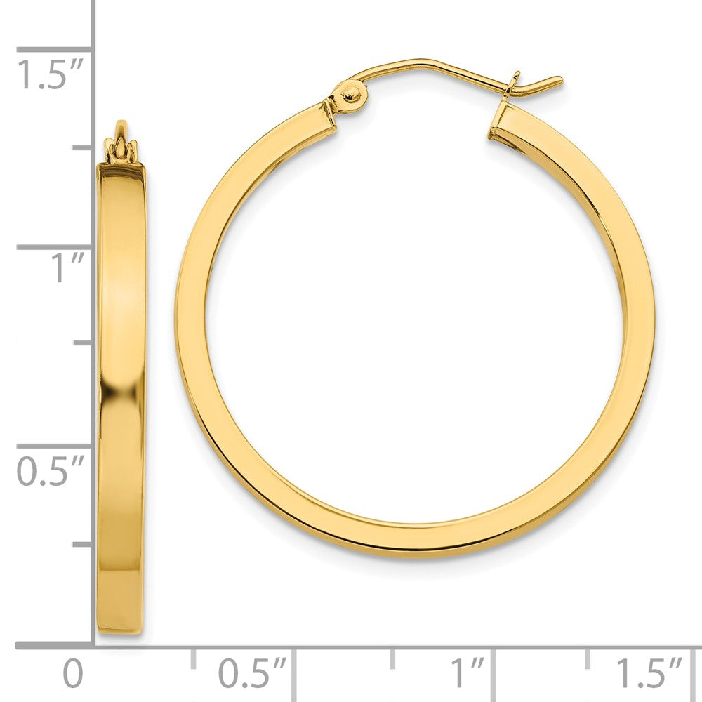 10K Gelbgold 2x3mm Quadratisch Röhre Creolen