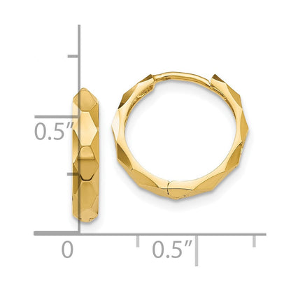 10K Gelbgold Diamantiert Creolen