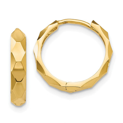 10K Gelbgold Diamantiert Creolen