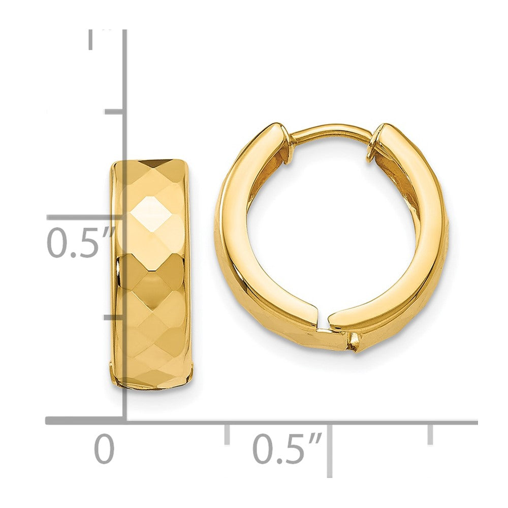 10K Gelbgold Strukturiert Klappbar Creolen