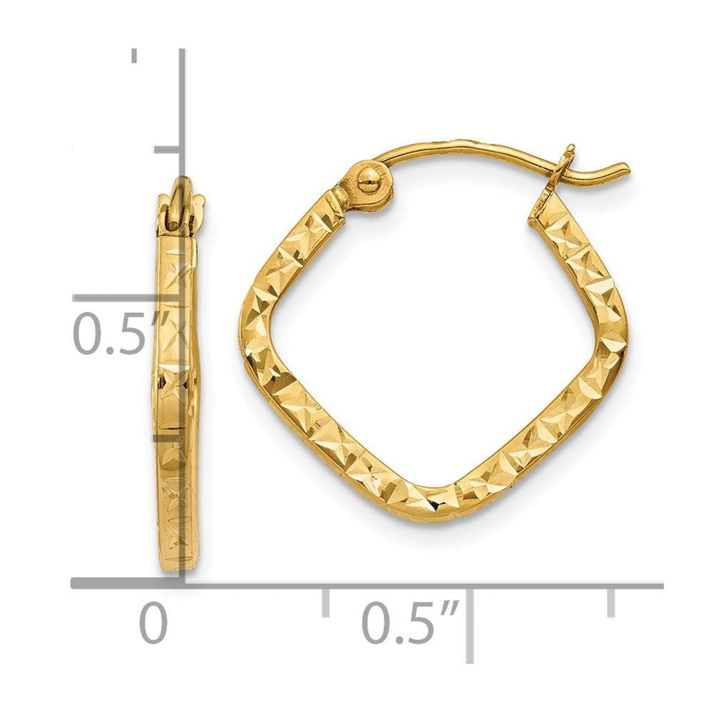 10K Gelbgold 10K Diamantiert Squared Creolen