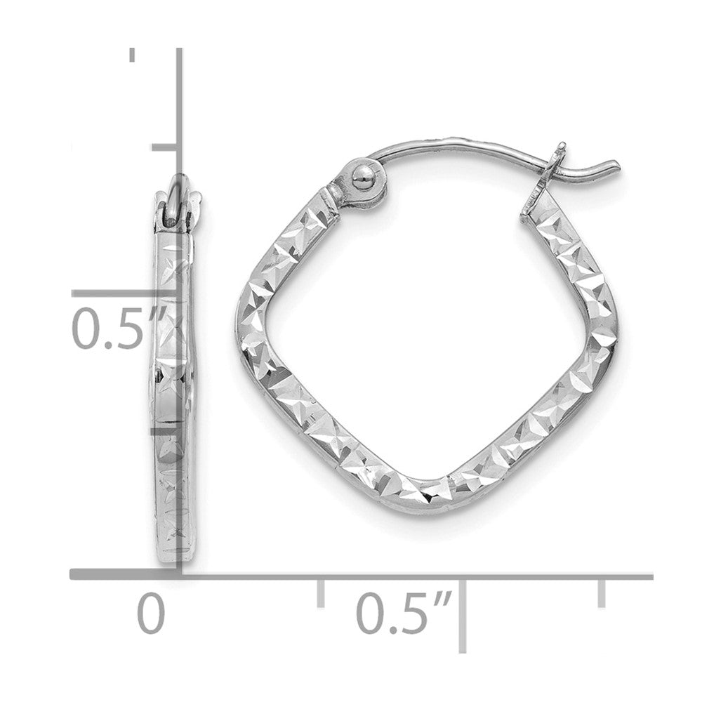 10K Weißgold 10K Diamantiert Squared Creolen