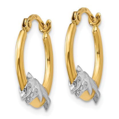 10K Gelb mit Rhodium 10K & Rhodium Delfin Creolen