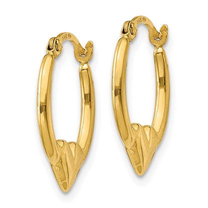 10K Gelbgold 10K Herz Creolen