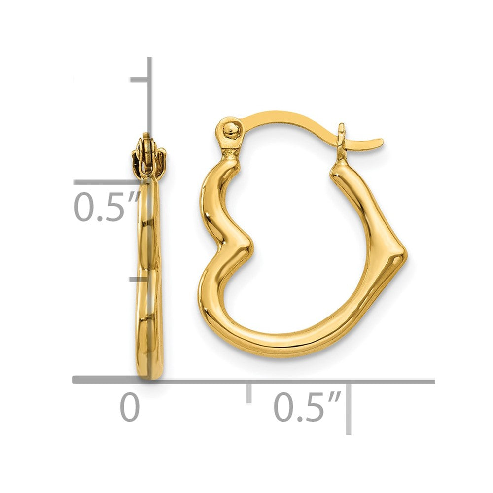 10K Gelbgold 10K Herz Geformt Hohl Creolen