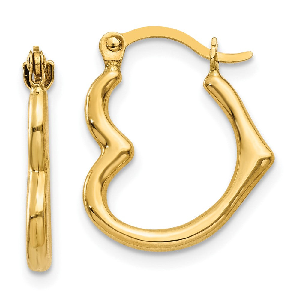 10K Gelbgold 10K Herz Geformt Hohl Creolen