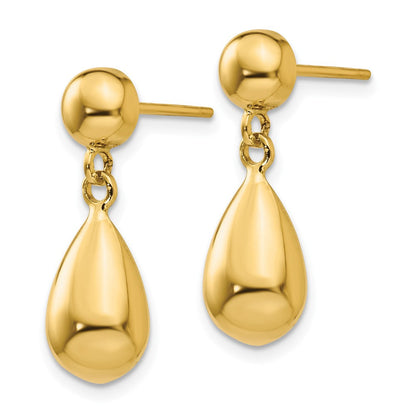 10K Gelbgold Tropfen Hohl Stecker Ohrhänger