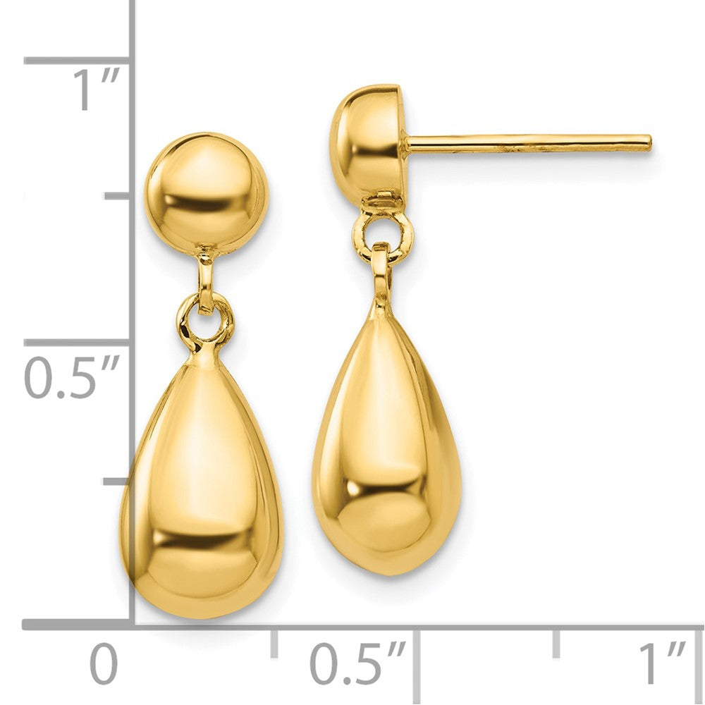 10K Gelbgold Tropfen Hohl Stecker Ohrhänger