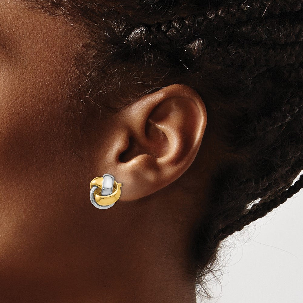 10K Bicolor Knoten Ohrstecker
