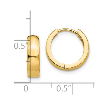 10K Gelbgold Rund Klappbar Creolen