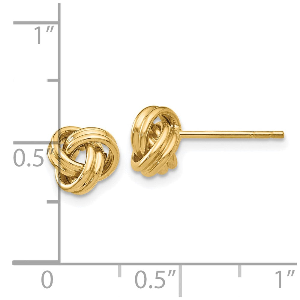 10K Gelbgold Liebe Knoten Ohrstecker