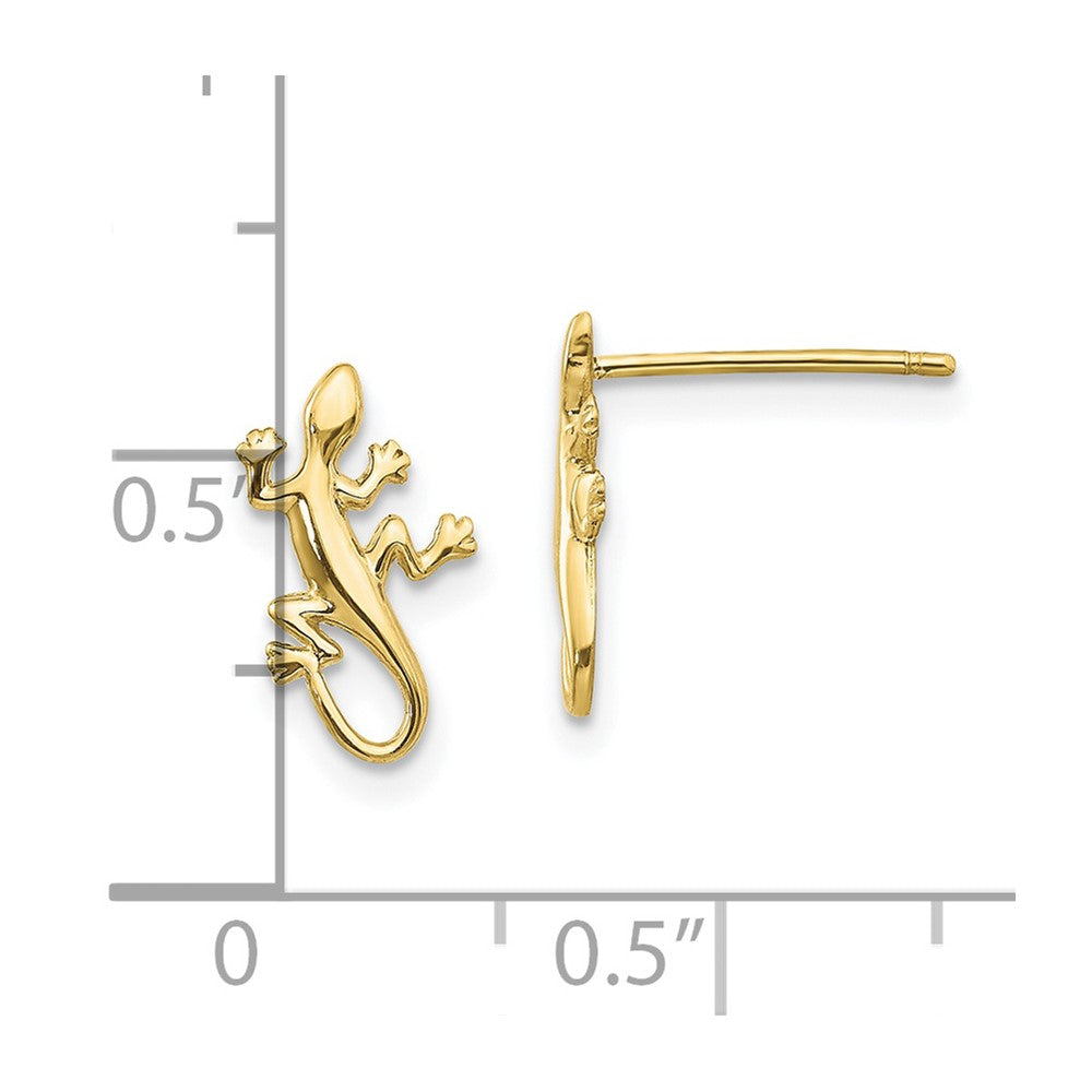 10K Gelbgold Poliert Gecko Ohrstecker