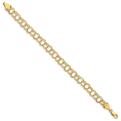 10K Gelbgold Dreifach Glieder Charm Armband