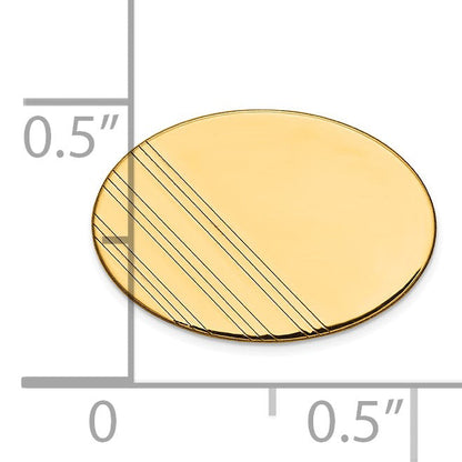 10K Gelbgold Herren Oval mit Line Design Krawatten Tac