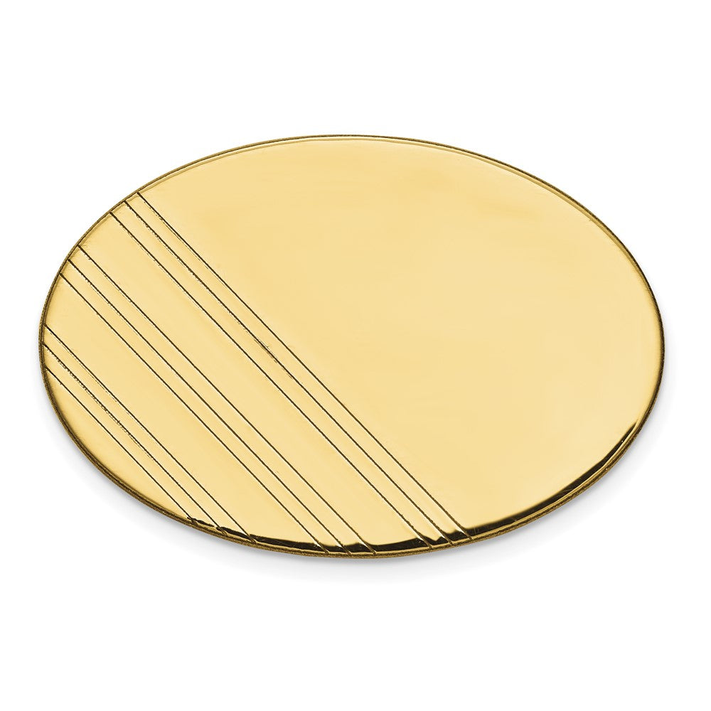 10K Gelbgold Herren Oval mit Line Design Krawatten Tac