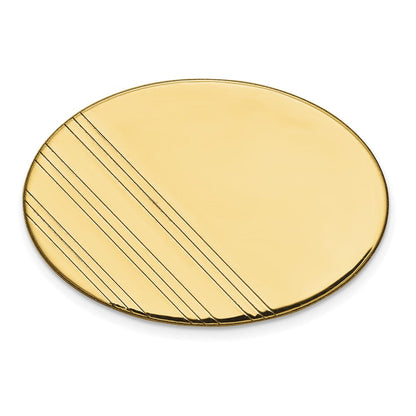 10K Gelbgold Herren Oval mit Line Design Krawatten Tac