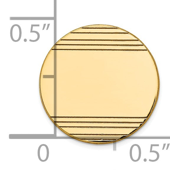 10K Gelbgold Herren Kreisförmig mit Line Design Krawatten Tac