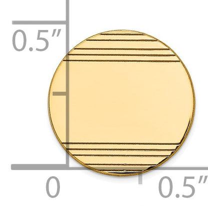 10K Gelbgold Herren Kreisförmig mit Line Design Krawatten Tac