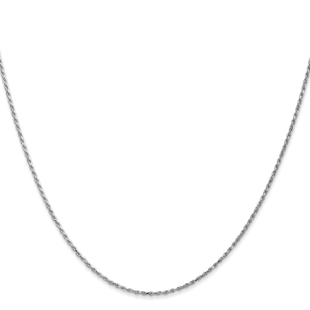 10K Weißgold 1.15mm Diamantiert Machine Made Kordel Halskette