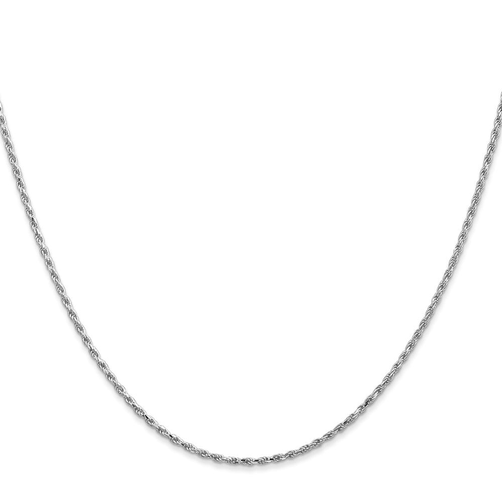 10K Weißgold 1.3mm Diamantiert Machine Made Kordel Halskette
