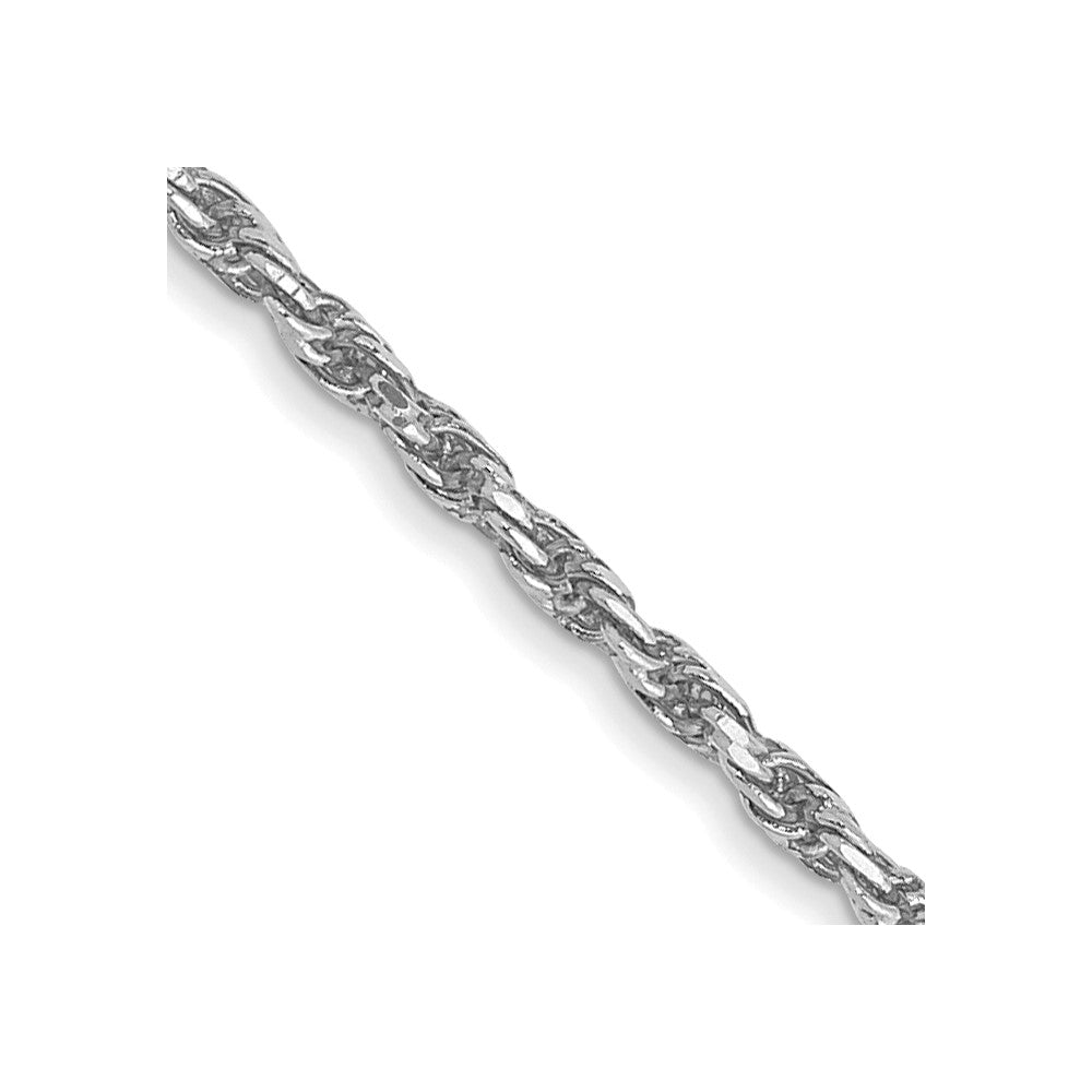 10K Weißgold 1.3mm Diamantiert Machine Made Kordel Halskette