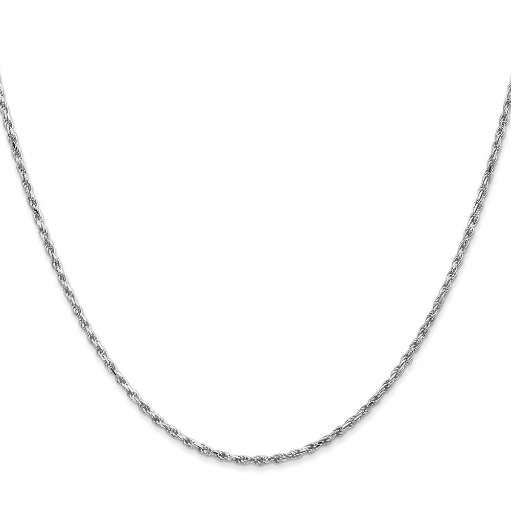 10K Weißgold 1.6mm Diamantiert Machine Made Kordel Halskette