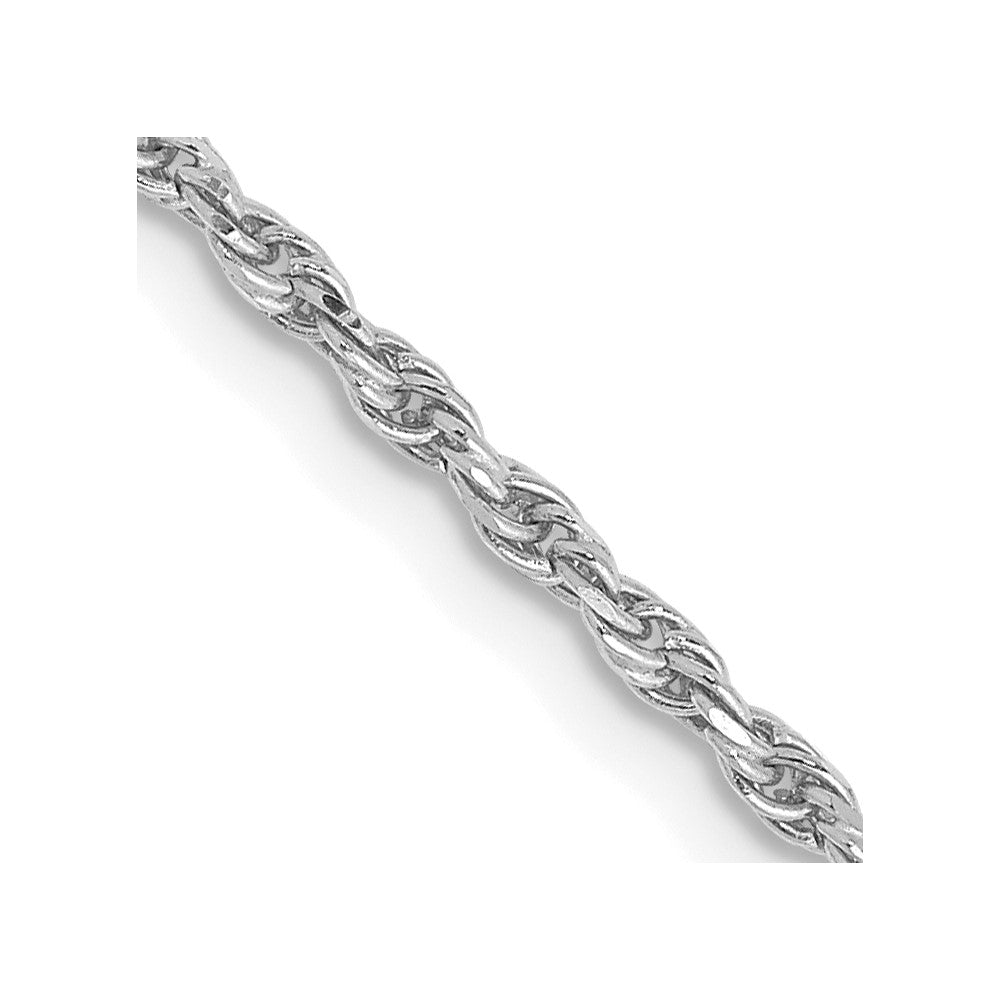 10K Weißgold 1.6mm Diamantiert Machine Made Kordel Halskette
