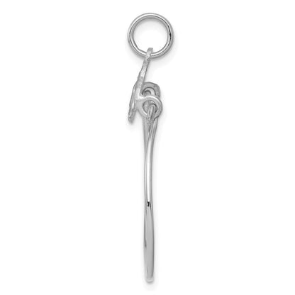 10K Weißgold Doppelt Herzen auf Oberteil Charm Halter