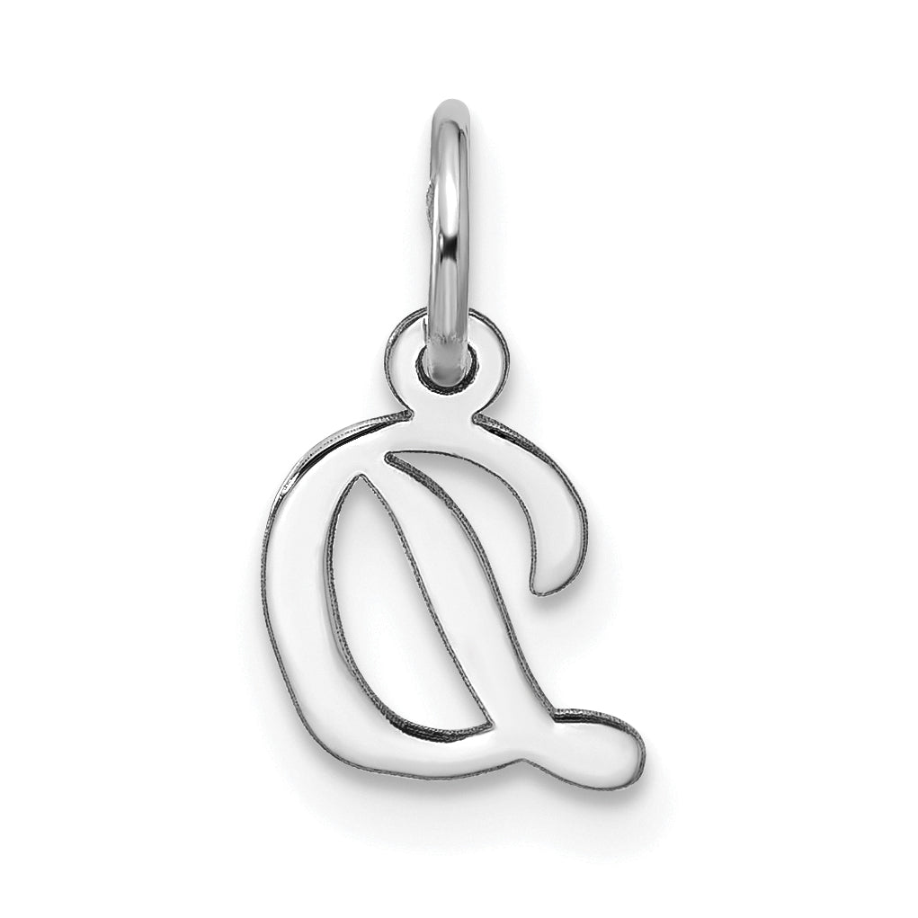 10K Weißgold 10kw Klein Schreibschrift Initiale D Charm