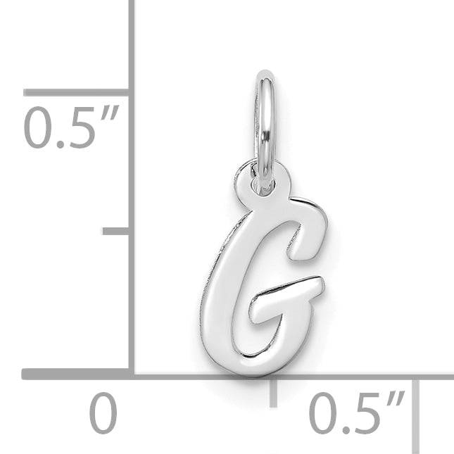 10K Weißgold 10kw Klein Schreibschrift Initiale G Charm