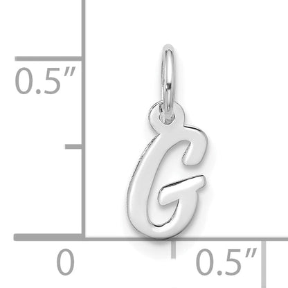 10K Weißgold 10kw Klein Schreibschrift Initiale G Charm