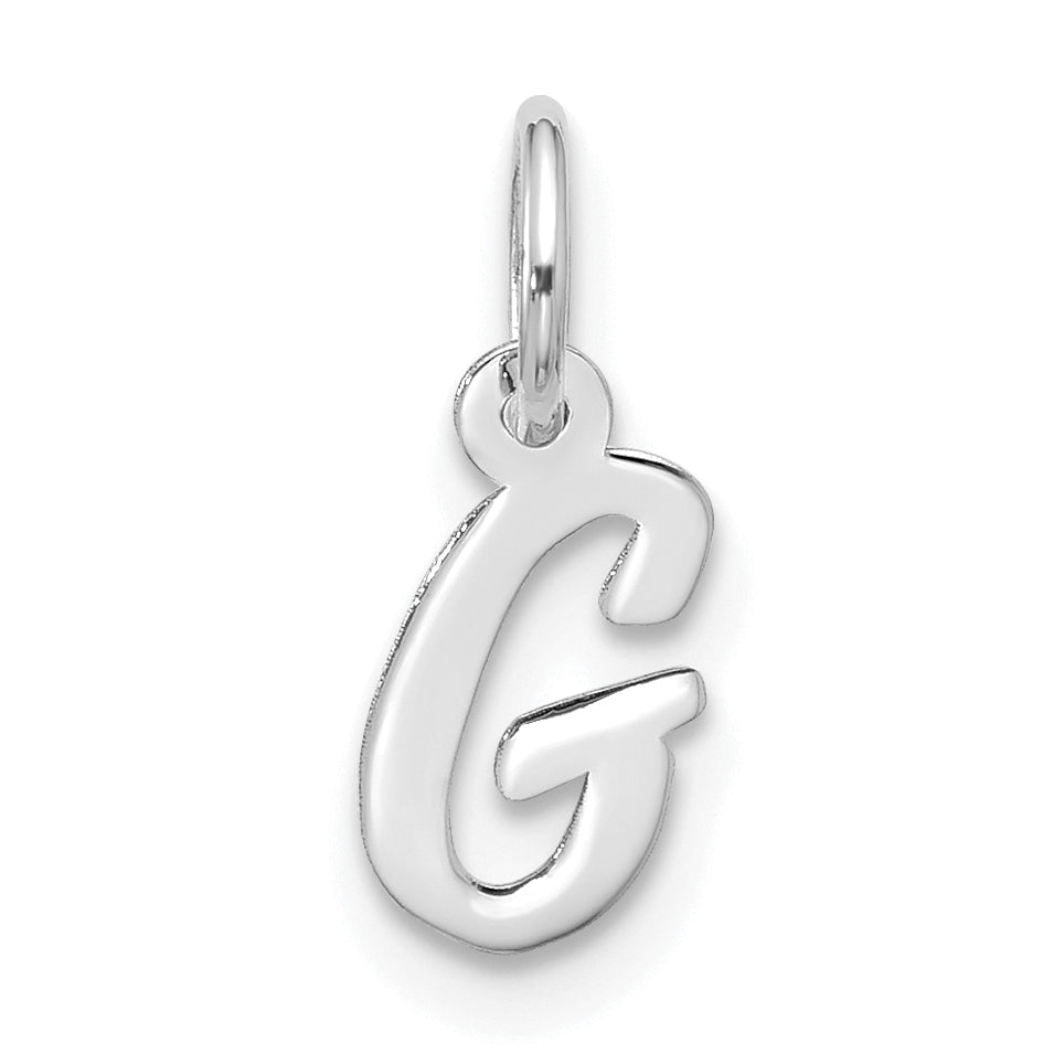 10K Weißgold 10kw Klein Schreibschrift Initiale G Charm