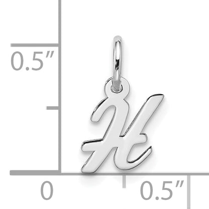 10K Weißgold 10kw Klein Schreibschrift Initiale H Charm