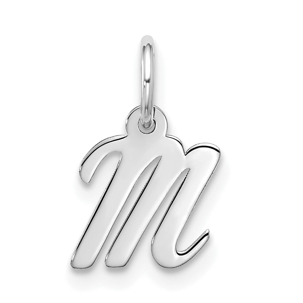 10K Weißgold 10kw Klein Schreibschrift Initiale M Charm