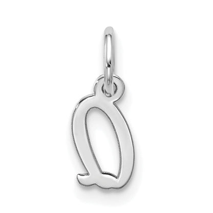 10K Weißgold 10kw Klein Schreibschrift Initiale Q Charm