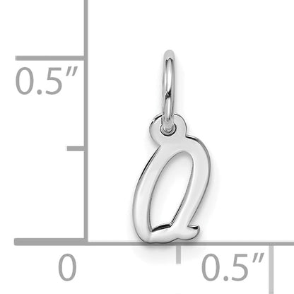 10K Weißgold 10kw Klein Schreibschrift Initiale Q Charm